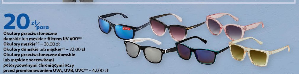 Okulary męskie z filtrem uv 400 Auchan inextenso promocja