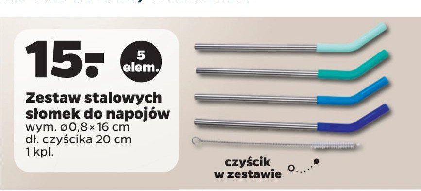 Słomki stalowe + czyścik promocja