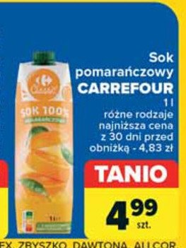 Sok pomarańcza Carrefour promocja