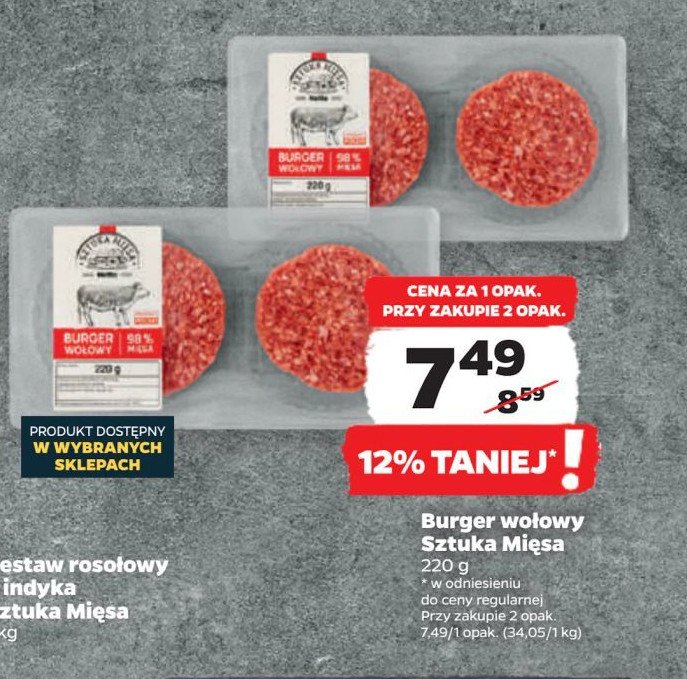 Burger wołowy SZTUKA MIĘSA NETTO promocja