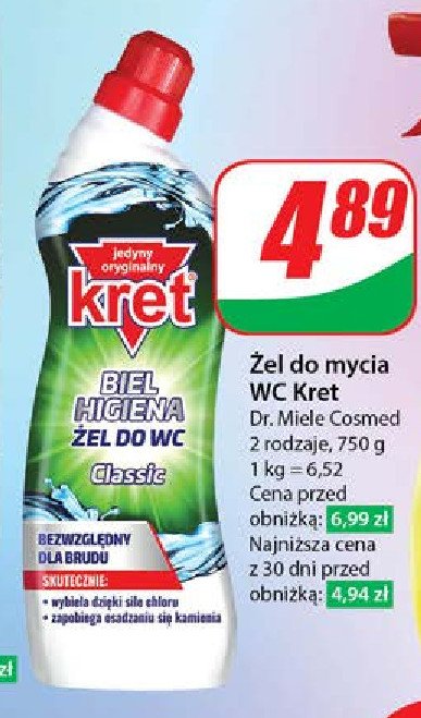 Żel do wc wybiela Kret promocja