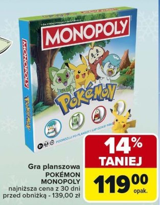 Gra planszowa POKÉMON MONOPOLY Hasbro Gaming promocja w Carrefour