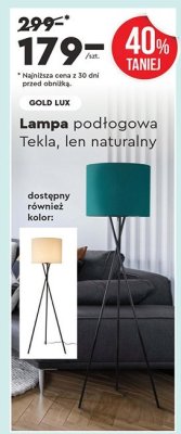 Lampa podłogowa Tekla len naturalny promocja w Biedronka