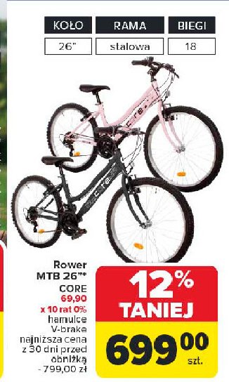 Rower górski 26" Mtb promocja w Carrefour Market