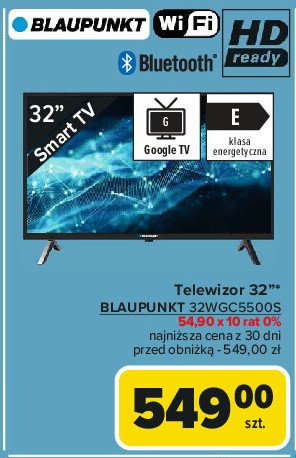 Telewizor 32" 32wgc5520s Blaupunkt promocja w Carrefour