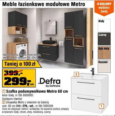 Szafka podumywalkowa Metro 60 cm Defra promocja w OBI