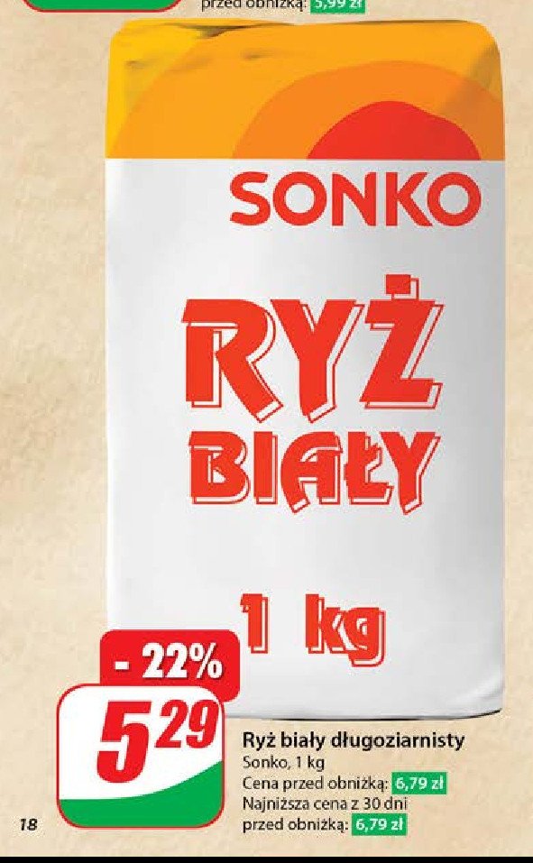 Ryż biały Sonko promocja w Dino