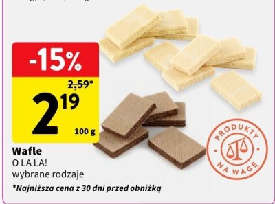 Wafle O la la! wybrane rodzaje promocja w Intermarche