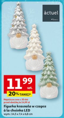 Figurka krasnala w czapce á la choinka promocja w Auchan