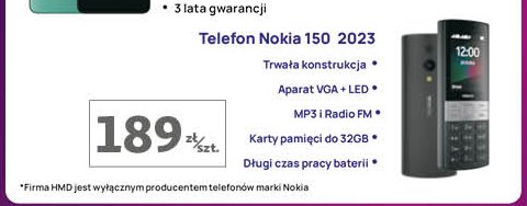 Telefon komórkowy 150 Nokia promocja