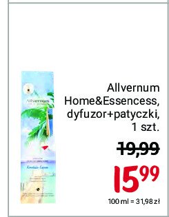 Patyczki zapachowe karaibska laguna Allvernum home & essences promocja