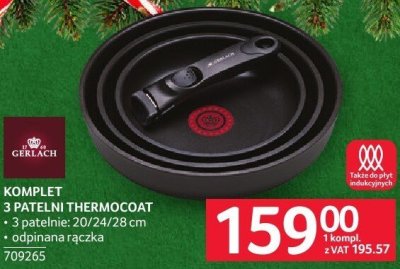 Komplet patelni Gerlach Thermocoat 20/24/28 cm promocja w Selgros