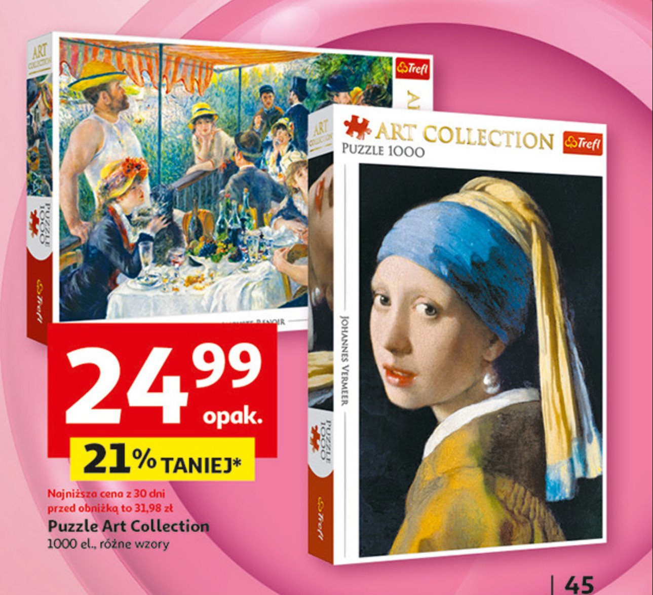 Puzzle 1000 elementów art collection Trefl promocja w Auchan