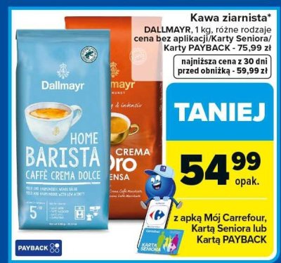 Kawa ziarnista DALLMAYR różne rodzaje promocja w Carrefour Market