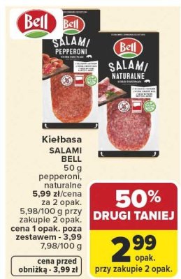 Kiełbasa salami Bell 50g pepperoni promocja w Carrefour Market