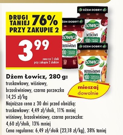 Dżem z czarnej porzeczki Łowicz promocja