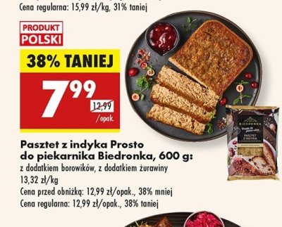 Pasztet z indyka z żurawiną Biedronka prosto do piekarnika promocja