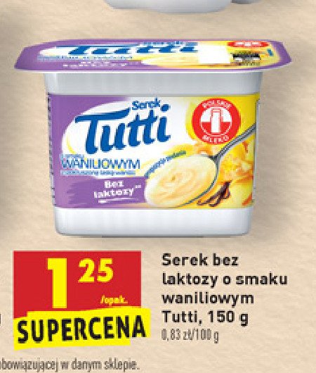 Serek waniliowy bez laktozy Tutti promocja