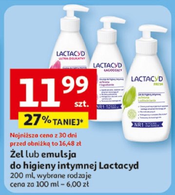 Żel lub emulsja do higieny intymnej Lactacyd promocja w Auchan