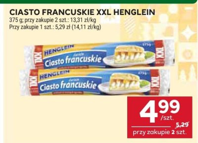 Ciasto francuskie xxl henglein promocja w Stokrotka