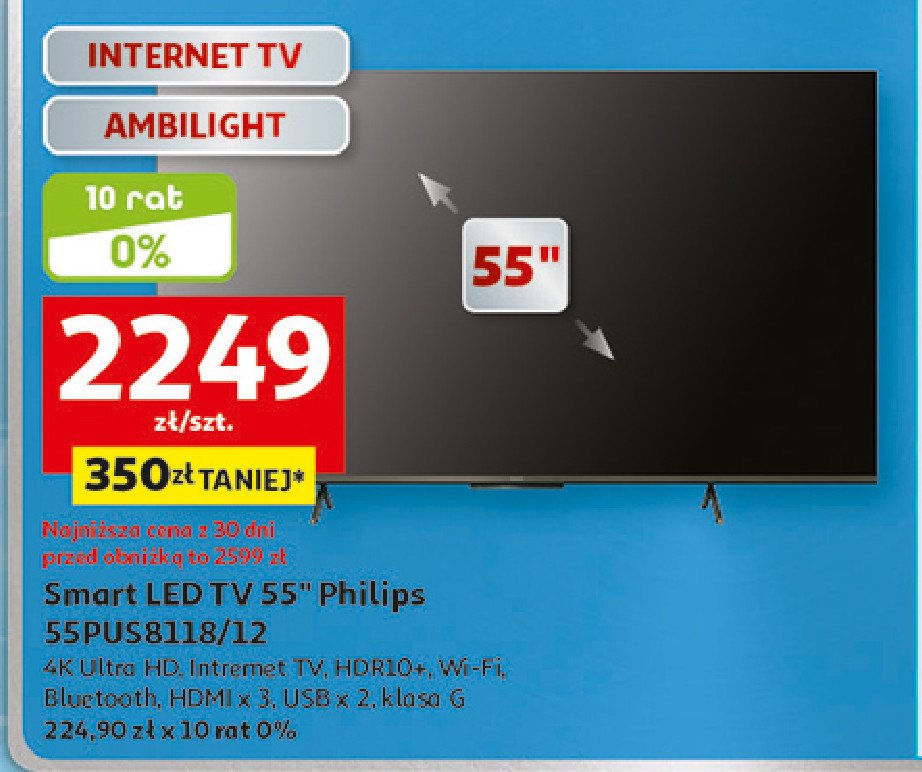 Telewizor led 55" 55pus8118/12 Philips promocja