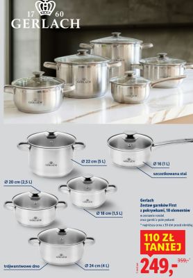 Zestaw garnków First z pokrywkami, 10 elementów promocja w Lidl