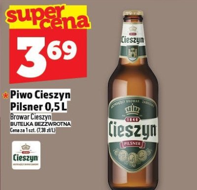 Piwo Cieszyn Pilsner 0,5 L promocja w TOPAZ