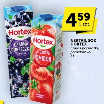 Nektar, sok HORTEX czarna porzeczka, pomidorowy promocja w Euro Sklep