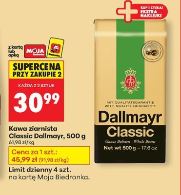 Kawa ziarnista Classic 500 g promocja w Biedronka