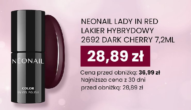 Lakier hybrydowy dark cherry NEONAIL promocja w Dino