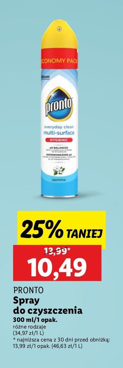 Spray przeciw kurzowi jaśmin Pronto multi surface promocja w Lidl