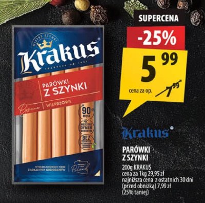 Parówki z szynki Krakus promocja w Arhelan
