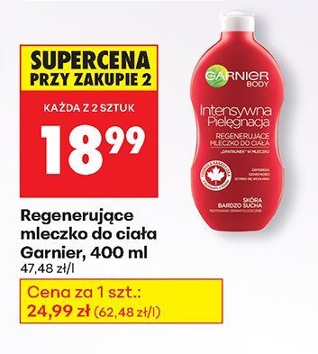 Regenerujące mleczko do ciała Garnier, 400 ml promocja w Biedronka
