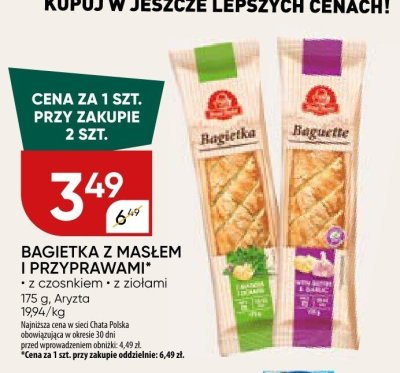 Bagietka z masłem i przyprawami Aryzta promocja w Chata Polska