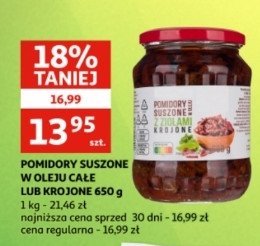 Pomidory suszone w oleju z zio艂ami krojone Auchan r贸偶norodne (logo czerwone) promocja