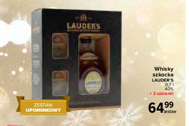 Whisky + 2 szklanki Lauder's promocja