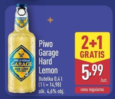 Piwo Garage Hard Lemon butelka 0,4 l promocja w Aldi
