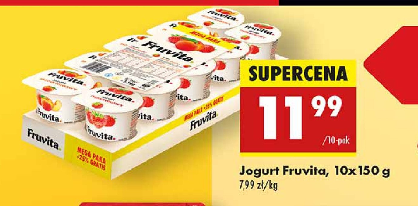 Jogurt brzoskwinia + truskawka Fruvita promocja