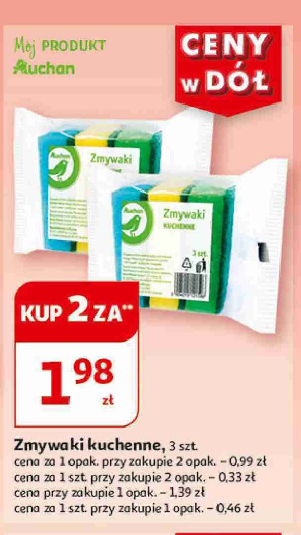 Zmywaki kuchenne Auchan na co dzie艅 (logo zielone) promocja
