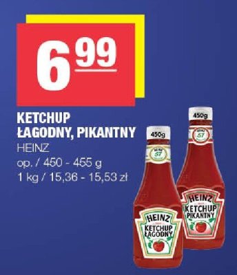 Ketchup łagodny, pikantny Heinz promocja w SPAR