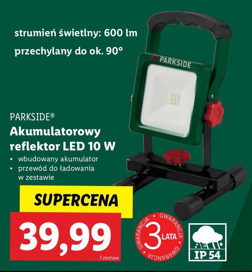 Reflektor led 10 w Parkside promocja