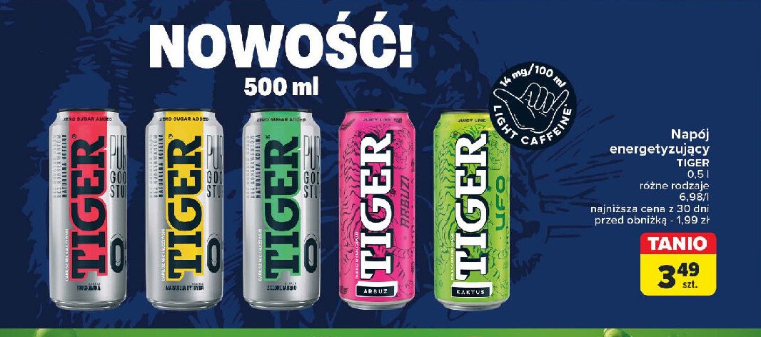 Napój mojito zero Tiger energy drink promocja