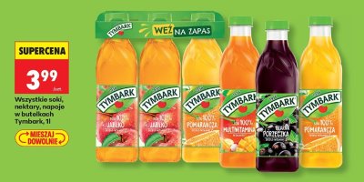 Wszystkie soki, nektary, napoje w butelkach 1 l promocja w Biedronka