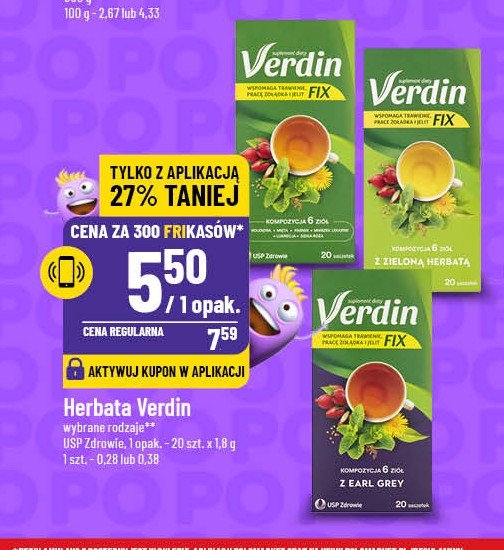 Herbata kompozycja 6 ziół z earl grey Verdin fix promocja