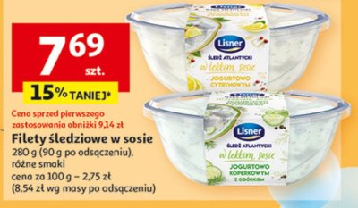 艢led藕 atlantycki w lekkim sosie jogurtowo koperkowym z og贸rkiem Lisner promocja