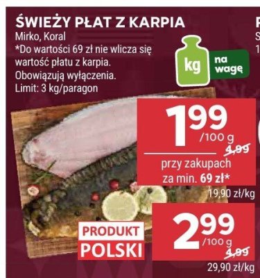 Świeży płat z karpia Mirko/Koral promocja w Stokrotka