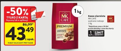 Kawa ziarnista MK CAFE PREMIUM wybrane rodzaje promocja w Intermarche