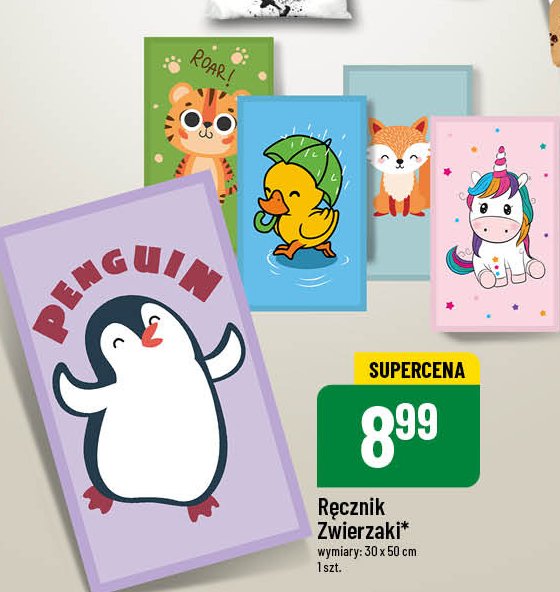 Ręczniczek zwierzak 30 x 50 cm promocja