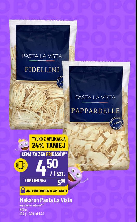 Makaron fidellini Pasta la vista promocja