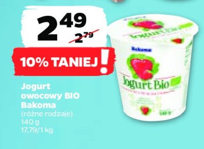 Jogurt truskawka Bakoma jogurt bio promocja
